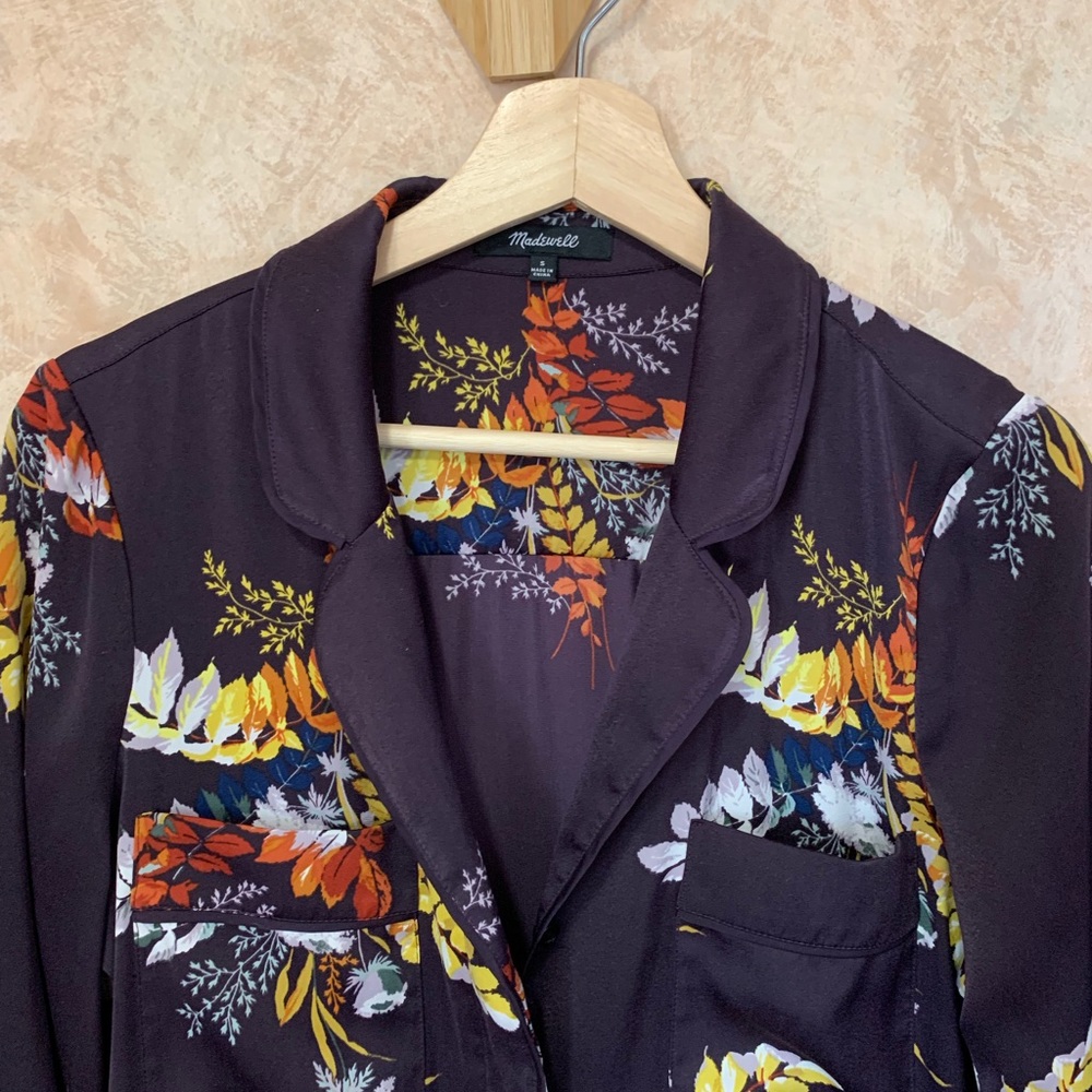 Madewell Satin Pajama Jumpsuit Floral Size S